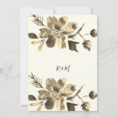 Eine einfache Einladung mit weißer Blüte (Rückseite)