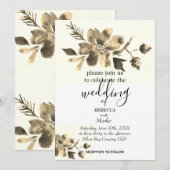 Eine einfache Einladung mit weißer Blüte (Vorne/Hinten)