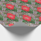Eine einfache, lachsfarbene offene Rose Geschenkpapier (Ecke)