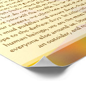 Eine einfache Lebensphilosophie Poster (Ecke)