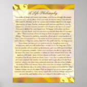 Eine einfache Lebensphilosophie Poster (Vorne)