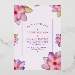 Eine einfache, liebliche Blumenhochzeit Folieneinladung