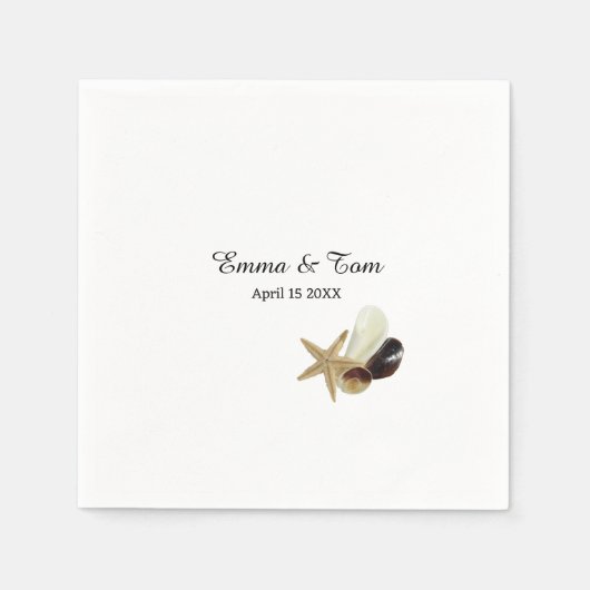 Eine einfache, minimalistische Hochzeit am Strand Serviette (Vorderseite)