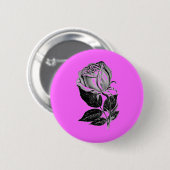 Eine einfache Rose... Illustration B&W Button (Vorne & Hinten)