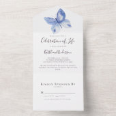 Eine einfache Schmetterlingsfeier des Lebens All In One Einladung (Innen Boden)