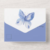 Eine einfache Schmetterlingsfeier des Lebens All In One Einladung (Rückseite)