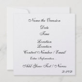 Eine einladende, königliche Veranstaltung Einladung (Rückseite)