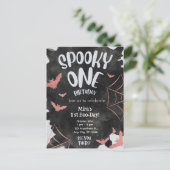 Eine Einladung Halloween Geburtstag rosa Fledermäu (Stehend Vorderseite)