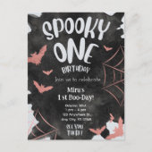 Eine Einladung Halloween Geburtstag rosa Fledermäu (Vorderseite)