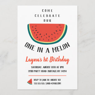 Eine Einladung in einem Melon Geburtstag