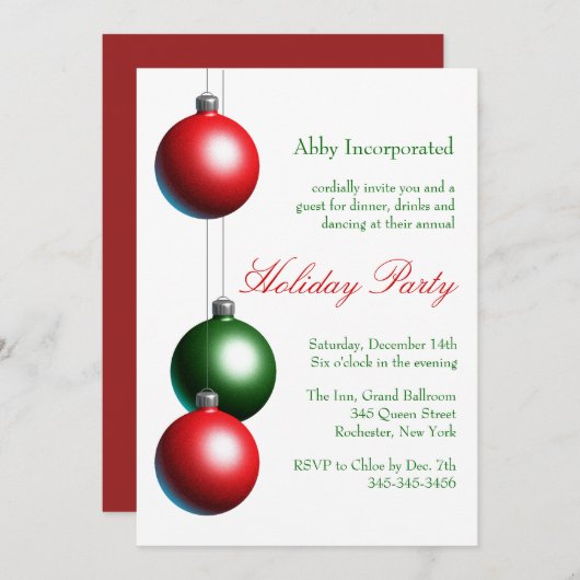 Eine Einladung zu einem weißen Ornament (Vorne/Hinten)