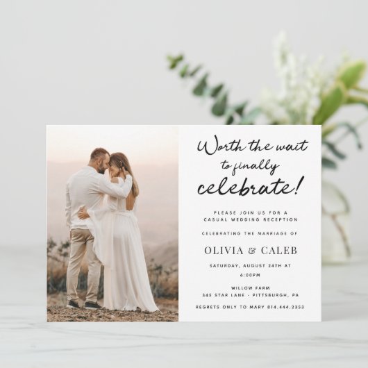 Eine Einladung zum Empfang von Wartezeiten (Stehend Vorderseite)