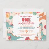 Eine Einladung zum Geburtstag eines Saurus. Unser  (Vorderseite)