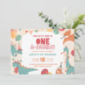 Eine Einladung zum Geburtstag eines Saurus. Unser  (Stehend Vorderseite)