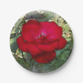 Eine einsame Rose Pappteller (Vorderseite)
