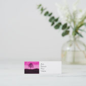 Eine einsame Silhouette heiß rosa Landschaft Mini Visitenkarte (Stehend Vorderseite)