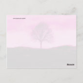 Eine einsame Silhouette heiß rosa Landschaft Postkarte (Rückseite)