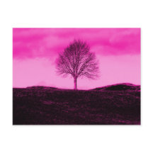 Eine einsame Silhouette heiß rosa Landschaft