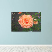 Eine einzelne orangefarbene Blume Leinwanddruck (Insitu (Holzboden))