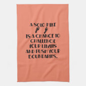 Eine Einzelwanderung ist eine Chance, Ihre Grenzen Geschirrtuch (Vertikal)