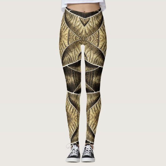 Eine einzigartige Holzstruktur "Ratti_Creative_Art Leggings (Vorderseite)