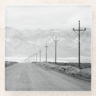 Eine einzige Straße und Power-Linien San Juan Glasuntersetzer