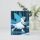 Eine Eisfee mit blauen Flügeln Postkarte (Stehend Vorderseite)