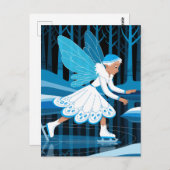 Eine Eisfee mit blauen Flügeln Postkarte (Vorne/Hinten)