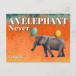 Eine Elefant vergisst nie Postkarte