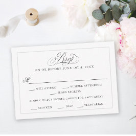 Eine elegante Affäre mit einem RSVP für Hochzeiten Karte