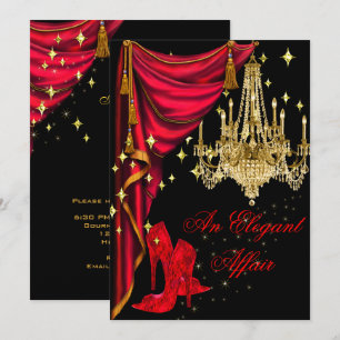 Eine elegante Angelegenheit Rot Gold Kronleuchter  Einladung