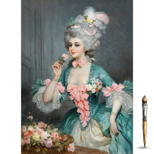 Eine elegante Dame mit Rosen von Lucius Rossi Seidenpapier