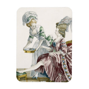 Eine elegante Frau, die ihre Füße wäscht, Magnet