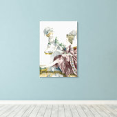 Eine elegante Frau wäscht ihr Fett, Teller 32 von Leinwanddruck (Insitu (Holzboden))