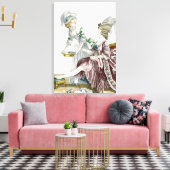 Eine elegante Frau wäscht ihr Fett, Teller 32 von Leinwanddruck (Insitu (Wohnzimmer))