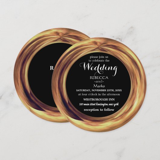 Eine elegante Goldring-Einladung Einladung (Vorne/Hinten)