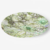 Eine elegante grüne Farbe klassisches Designpapier Pappteller (Schrägansicht)