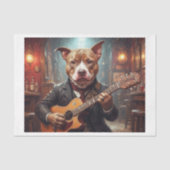 Eine elegante Pitbulle, die Gitarre im Pub spielt  Seidenpapier (Vorderseite)