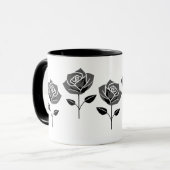 Eine elegante schwarze Rose. Tasse (Vorderseite Links)