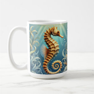 Eine elegante Seepferdchen, das unter Wasser schwi Kaffeetasse