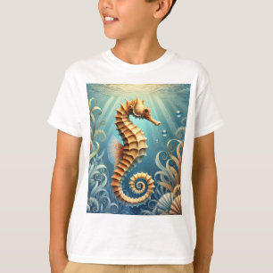 Eine elegante Seepferdchen, das unter Wasser schwi T-Shirt