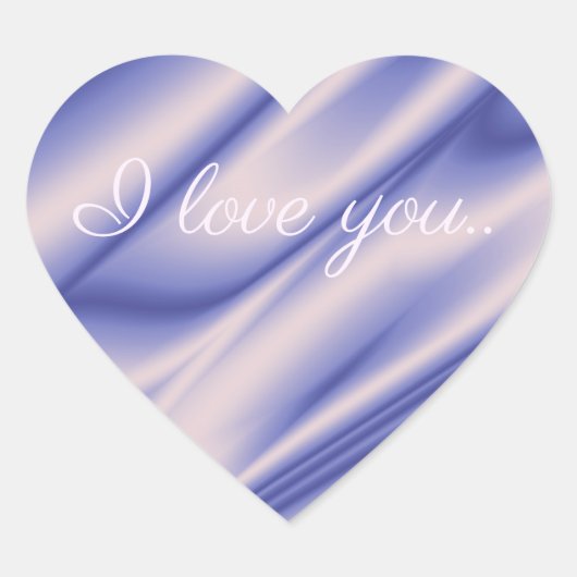 Eine elegante violette Seidenstruktur .I Liebe. Herz-Aufkleber (Vorderseite)