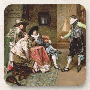 Eine engagierende Geschichte, 1894 (Öl auf Platte Untersetzer