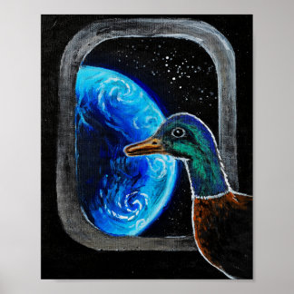 Eine Ente, die ins Weltall geschickt wurde Poster