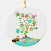Eine Ente und ein Baum Keramik Ornament (Hinten)