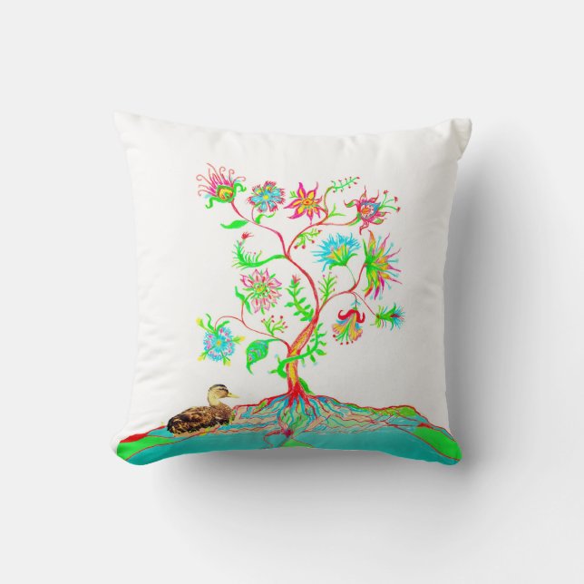 Eine Ente und ein Baum Kissen (Vorderseite)