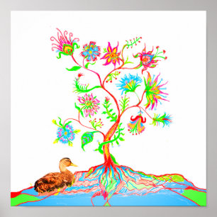 Eine Ente und ein Baum Poster