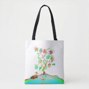 Eine Ente und ein Baum Tasche