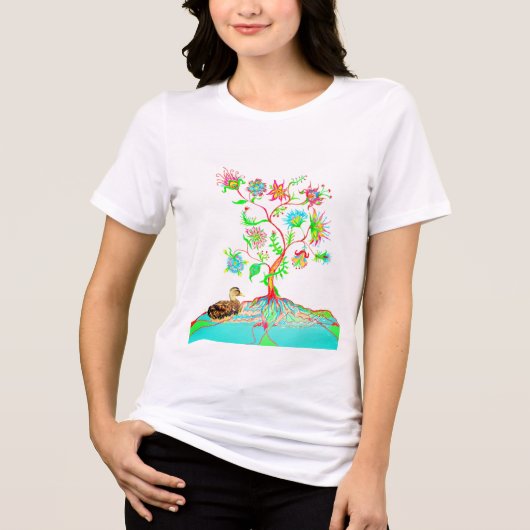 Eine Ente und ein Baum Tri-Blend Shirt (Vorderseite)