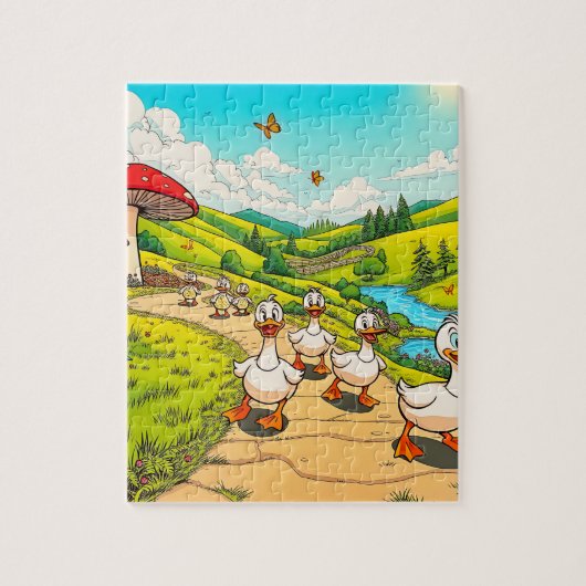 Eine Entenfamilie Puzzle (Vertikal)